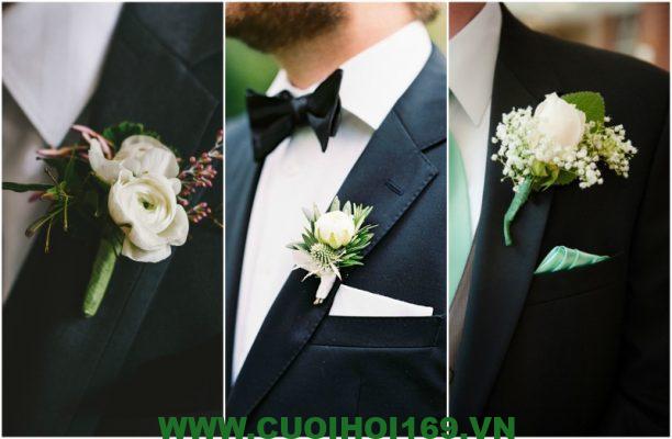 Hoa cài áo phù hợp cho chú rễ